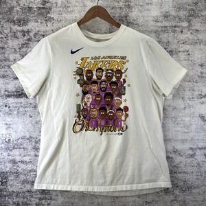 The Nike Tee Shirt Lakers 2020 NBA Finals Championship Caricature White Men's XL
